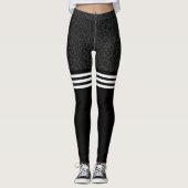 Houtskool luipaard triple stripe leggings (Voorkant)
