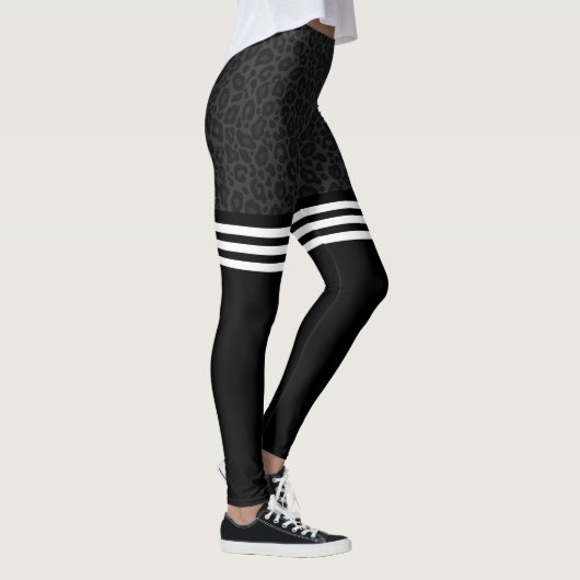 Houtskool luipaard triple stripe leggings (Rechts)