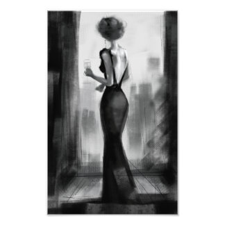 houtskool luxe fancy elegante avond me - tijd foto afdruk