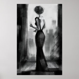 houtskool luxe fancy elegante avond me - tijd poster