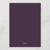 Houtskool & Mauve Gotische Bruiloft Kaart (Achterkant)