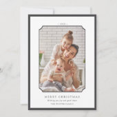 Houtskool Minimal Merry Christmas Foto Feestdagenkaart (Voorkant)