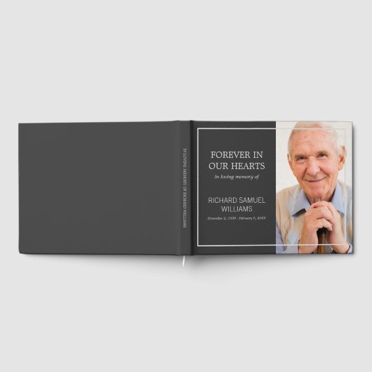 Houtskool minimalistisch in liefdevolle herinnerin gastenboek (Volledig)