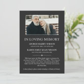 Houtskool minimalistische foto dubbel in liefdevol aankondiging (Staand voorkant)