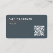Houtskool Minimalistische QR Code Tech Oprichter S Visitekaartje (Voorkant)