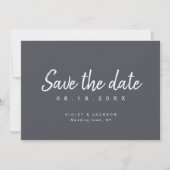 Houtskool minimalistische script save the date (Voorkant)