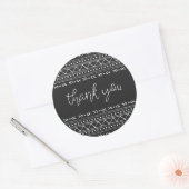 Houtskool Modern Boho Dank Je Ronde Sticker (Envelop)