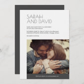 Houtskool · Moderne foto bruiloft Kaart (Voorkant / Achterkant)