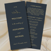 Houtskool Monogram Botanische Minimalistische Huwe Programmakaart