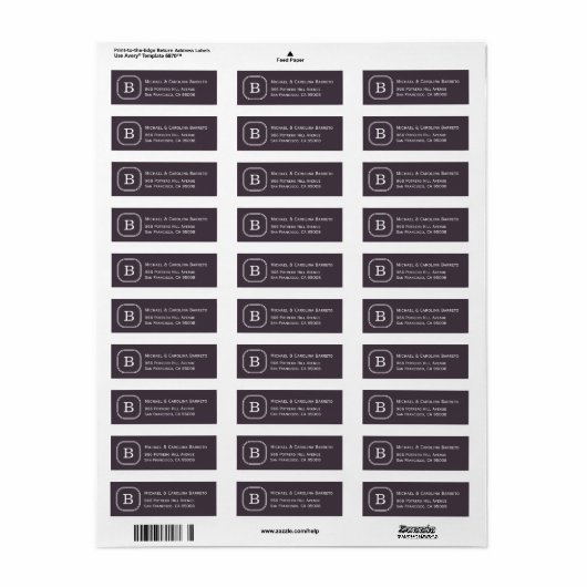 Houtskool Monogram Labels (Full Sheet)