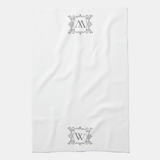 houtskool | Monogram  Lijst Theedoek (Verticaal)