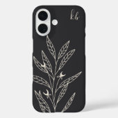 houtskool | Mystic Boho Botanical Monogram Case-Mate iPhone Case (Achterkant)