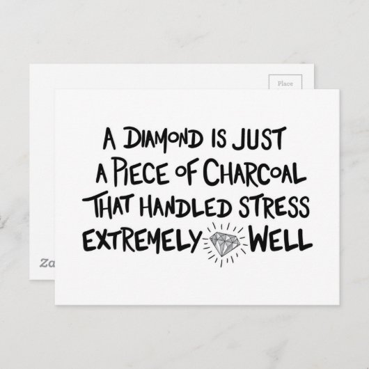 houtskool naar Diamond Briefkaart (Voorkant / Achterkant)