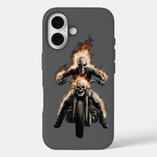 Houtskool Nachtmerrie - Ink-Stained Skull iPhone C 16 Hoesje