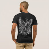 Houtskool pauw t-shirt (Achterkant volledig)