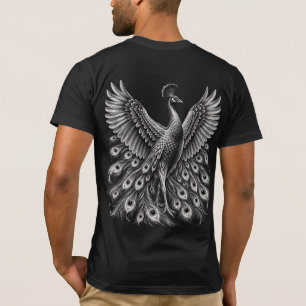 Houtskool pauw t-shirt
