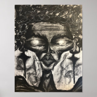 houtskool portret poc poster