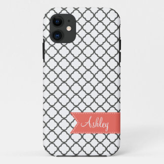 Houtskool Quatre Folie met lint met aangepast mono Case-Mate iPhone Case