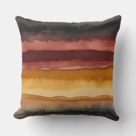 Houtskool rode en gele waterverf kussen