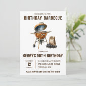Houtskool Roker Barbeque Verjaardag Kaart (Staand voorkant)