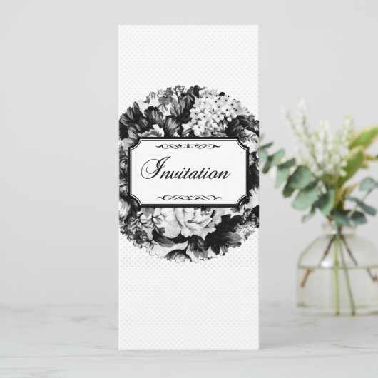 Houtskool Roos Wedding Suite-Invitation Kaart (Staand voorkant)