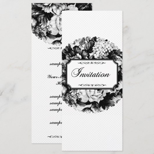 Houtskool Roos Wedding Suite-Invitation Kaart (Voorkant / Achterkant)