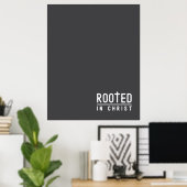 Houtskool Rooted Christelijk geloof quote Poster (Thuiskantoor)