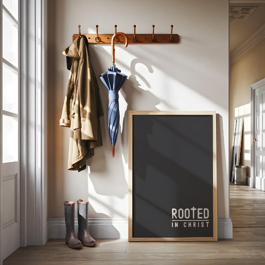 Houtskool Rooted Christelijk geloof quote Poster