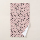 houtskool roze grijs abstract bad handdoek (Handdoek)
