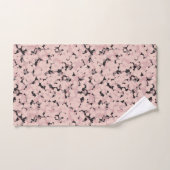 houtskool roze grijs abstract bad handdoek (Handdoek)