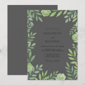 Houtskool Salie Loof Eucalyptus Bruiloft Kaart (Voorkant / Achterkant)