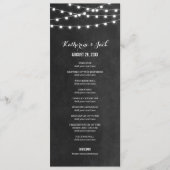 Houtskool Snoer Lichtjes Huwelijksprogramma Programmakaart (Voorkant)