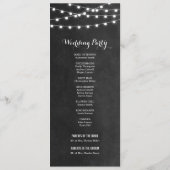 Houtskool Snoer Lichtjes Huwelijksprogramma Programmakaart (Achterkant)