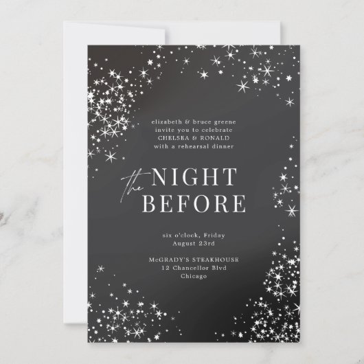 Houtskool Sterrennacht voor het repetitiediner Kaart (Voorkant)