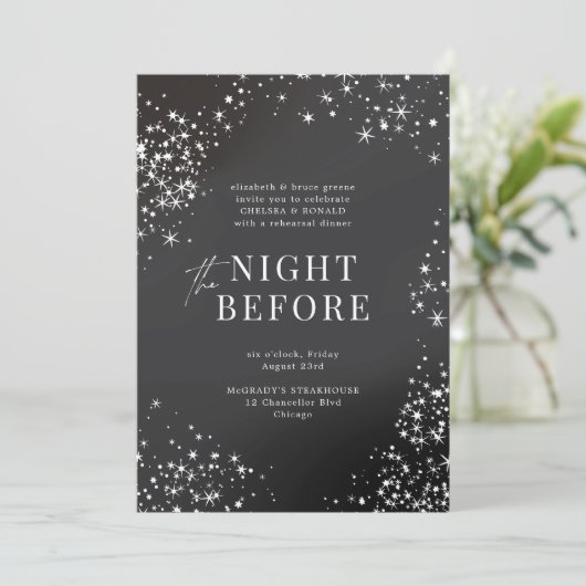 Houtskool Sterrennacht voor het repetitiediner Kaart (Staand voorkant)