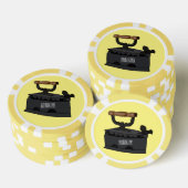 Houtskool strijkijzer cartoon illustratie poker chips (Opstapeling)