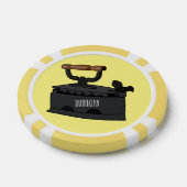 Houtskool strijkijzer cartoon illustratie poker chips (Enkel)