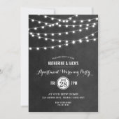 Houtskool String Lights Appartement Warming Party Kaart (Voorkant)