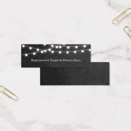 Houtskool String Lights Bruiloft invoegen Kaart