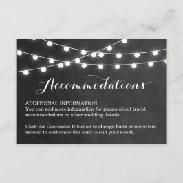 Houtskool String Lights Bruiloft invoegen Kaart