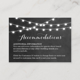 Houtskool String Lights Bruiloft invoegen Kaart