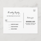 Houtskool String Lights Bruiloft RSVP Briefkaart (Achterkant)