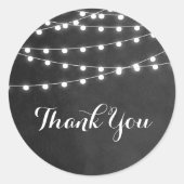 Houtskool String Lights Dank u Sticker (Voorkant)