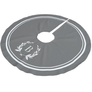 Houtskool Stripes en Wreath Monogram Boomrok Kerstboom Rok