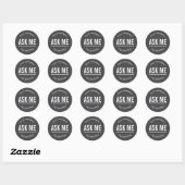 Houtskool vraag me vrijwilliger stickers (Vel)