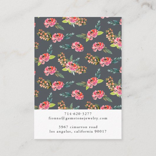 Houtskool Waterverf Ketting Display Kaart Visitekaartje (Achterkant)