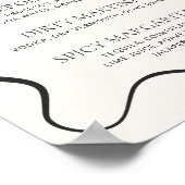 Houtskool Wavy Border Cocktail Menu Poster (Hoek)