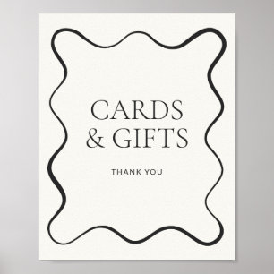 Houtskool Wavy Border Kaarten & Geschenken Poster
