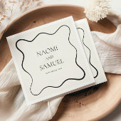 Houtskool Wavy Border Trouwpapier Servet