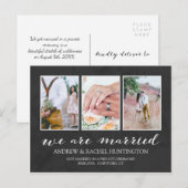 Houtskool Wedding aankondiging Fotocollage (Voorkant / Achterkant)